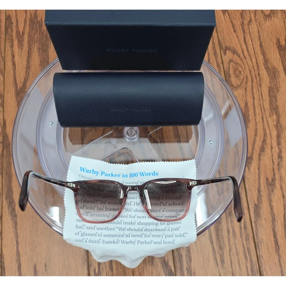 Warby Parker Rosie W 417 Eyeglasses 52-20 Brown Crystal Acetate Frames w/ Case